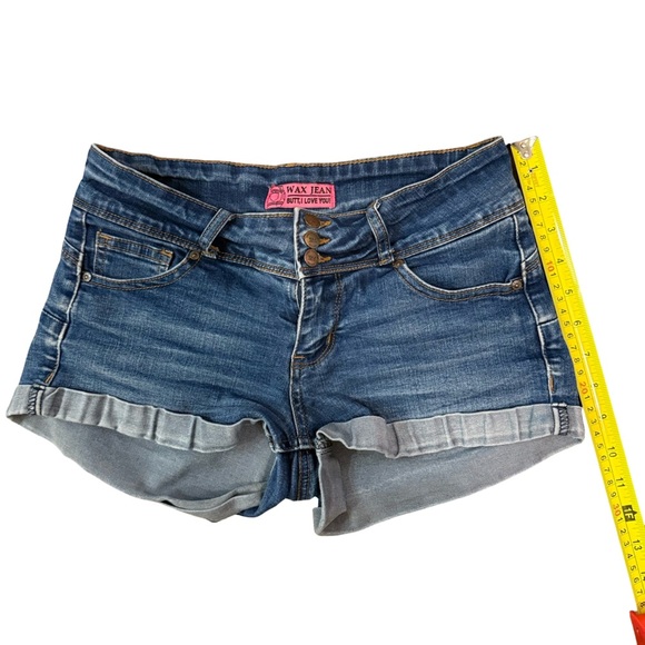 Wax Jean Mid Rise Cuffed Denim Shorts Blue Size 26 - Picture 4 of 5